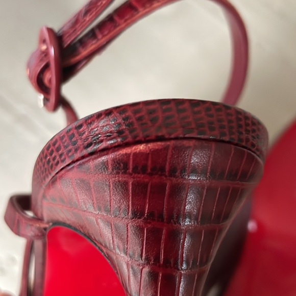 Christian Louboutin jenlove 100mm calf lizzy burgundy bourbon stiletto sz 38 - Picture 11 of 12